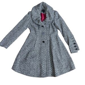 Wool-Blend Herringbone Coat